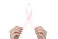 Hand Make Pink Ribbon for Breast Cancer symbol on