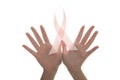 Hand Make Pink Ribbon for Breast Cancer symbol on