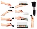 Make up shadows palette, set and collection Royalty Free Stock Photo