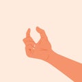 Hand making gesture while showing small amount of something vector illustration Royalty Free Stock Photo