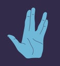 Hand making Vulcan salute gesture. Live long and prosper hand sign isolated