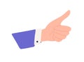 Hand of man gesturing thumb up, approving smth and expressing agreement. OK, Like and Yes sign. Good positive feedback