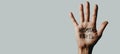 Text human rights in the palm, web banner Royalty Free Stock Photo