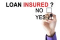 Hand of manager is approving loan insured