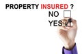 Hand of manager is approving property insured