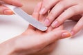 The hand manicure treatment in health concept Royalty Free Stock Photo