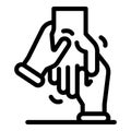 Hand massage icon, outline style