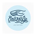 Hand massage logo. Icon for reflexology. Royalty Free Stock Photo