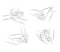 Hand massage. medical recommendations. vector illustration.