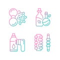 Hand massagers gradient linear vector icons set