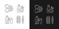 Hand massagers linear icons set for dark and light mode