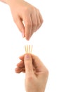 Hand and matches - draw lots Royalty Free Stock Photo