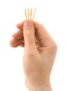 Hand and matches - draw lots Royalty Free Stock Photo