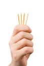 Hand and matches - draw lots Royalty Free Stock Photo