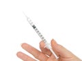 Hand with medical insulin syringe Royalty Free Stock Photo