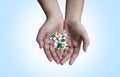 Hand medicines Royalty Free Stock Photo