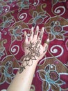 A hand mehendi during sawan season.