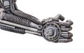 Hand of Metallic cyber or robot made from Mechanical ratchets Royalty Free Stock Photo