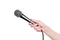 Hand with microphone Royalty Free Stock Photo