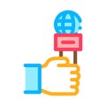 Hand Microphone Icon Vector Outline Illustration Royalty Free Stock Photo