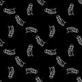 Hand with microphone linear vector dark seamless pattern Royalty Free Stock Photo