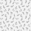 Hand with Microphone vector concept line seamless pattern Royalty Free Stock Photo