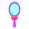 Hand mirror icon, cartoon style