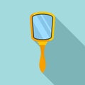 Hand mirror icon, flat style