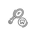 Hand mirror tooth icon. Simple line, outline vector of dentistry icons for ui and ux, website or mobile application Royalty Free Stock Photo