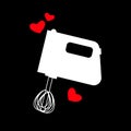 Hand mixer icon or button in flat style with long shadow Royalty Free Stock Photo