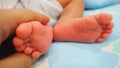 Baby foot infant hand mom love Royalty Free Stock Photo