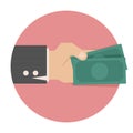 Hand with money Royalty Free Stock Photo