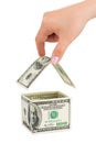 Hand and money house Royalty Free Stock Photo