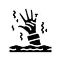 hand monster zombie glyph icon vector illustration Royalty Free Stock Photo