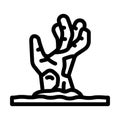 hand monster zombie line icon vector illustration Royalty Free Stock Photo