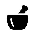 Hand mortar with pestle icon
