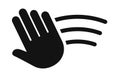 Hand motion sensor vector icon