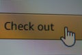 Hand mouse cursor on Check out button on Internet Browser