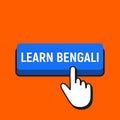 Hand Mouse Cursor Clicks the Learn Bengali Button.