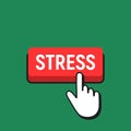 Hand Mouse Cursor Clicks the Stress Button. Royalty Free Stock Photo