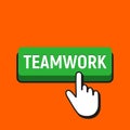 Hand Mouse Cursor Clicks the Teamwork Button.