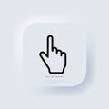 Hand mouse cursor icon. Computer pointer sign. Neumorphic UI UX white user interface web button. Neumorphism. Vector EPS 10 Royalty Free Stock Photo