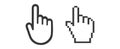 Hand mouse cursor icon. Pointer hand cursor icons, pixelated hand cursor vector symbol isolated on white background