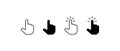 Hand Mouse Pointer Pictogram on Transparent Background. Finger Web Click Pointer Line and Silhouette Icon. Isolated Vector Royalty Free Stock Photo