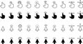 Hand Mouse Pointer Pictogram on Transparent Background. Finger Web Click Pointer Line and Silhouette Icon. Isolated Vector Royalty Free Stock Photo