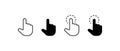 Hand Mouse Pointer Pictogram on Transparent Background. Finger Web Click Pointer Line and Silhouette Icon. Isolated Vector Royalty Free Stock Photo