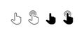 Hand Mouse Pointer Pictogram on Transparent Background. Finger Web Click Pointer Line and Silhouette Icon. Isolated Vector Royalty Free Stock Photo