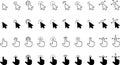 Hand Mouse Pointer Pictogram on Transparent Background. Finger Web Click Pointer Line and Silhouette Icon. Isolated Vector Royalty Free Stock Photo