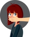 Scared Female Victim Being Silenced by her Aggressor Vector Concept Illustration Royalty Free Stock Photo