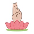 Hand Mudra in a Lotus